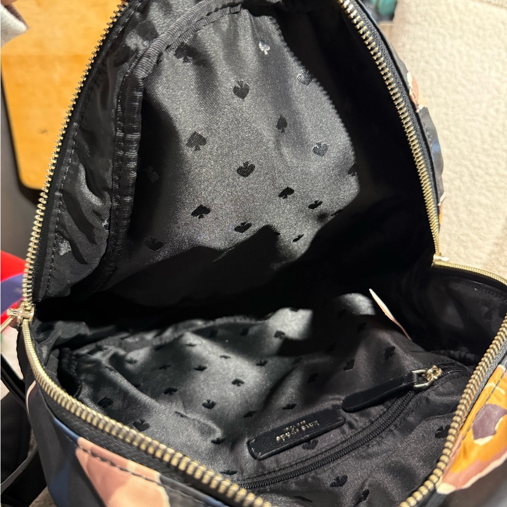 Kate Spade Dawn Paper Rose Medium Backpack Bag in Black Multi - Picture 6 of 6